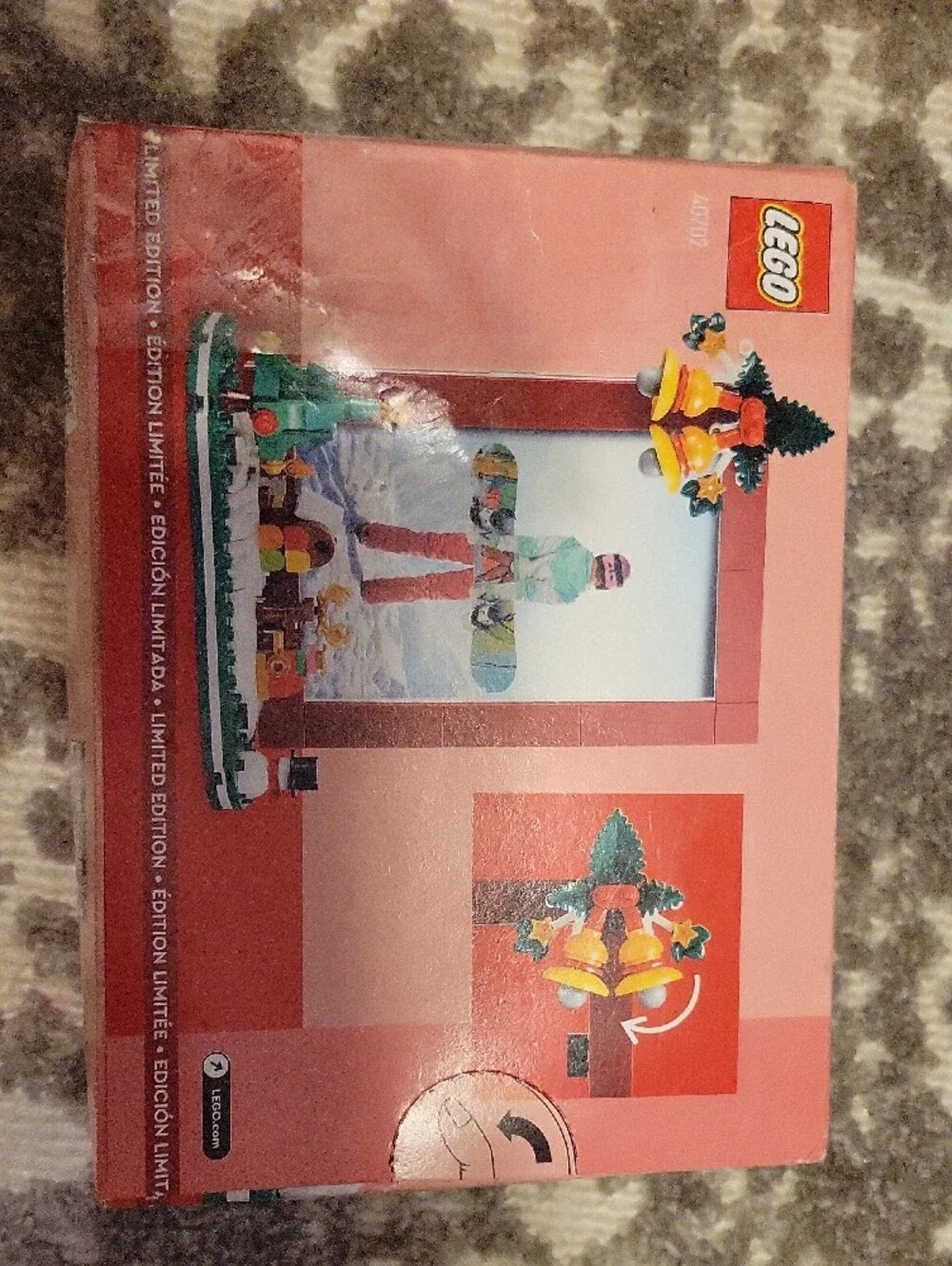 LEGO Pink Holiday Photo Frame with Yellow and Green Accents